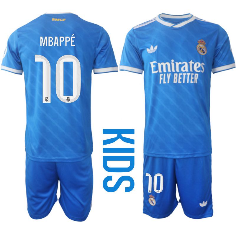 Youth 2025-2026 Club Real Madrid away blue #10 Soccer Jersey